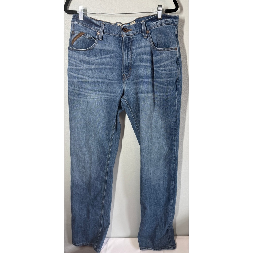 Ariat M2 Legacy Mens Jeans 34/36 Relaxed Boot Cut Whiskered Stretch Denim Rugged